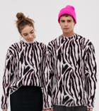 Collusion Unisex Sweater In Zebra