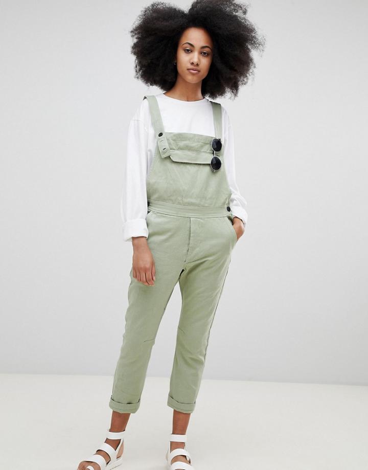 Seeker 5 Pocket Overalls In Organic Hemp Cotton - Green