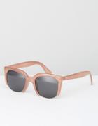 Pieces Cut Off Cat Eye Sunglasses In Pink - Pink
