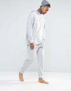 Asos Loungewear Towelling Slim Jogger With Kangaroo Pocket - Gray