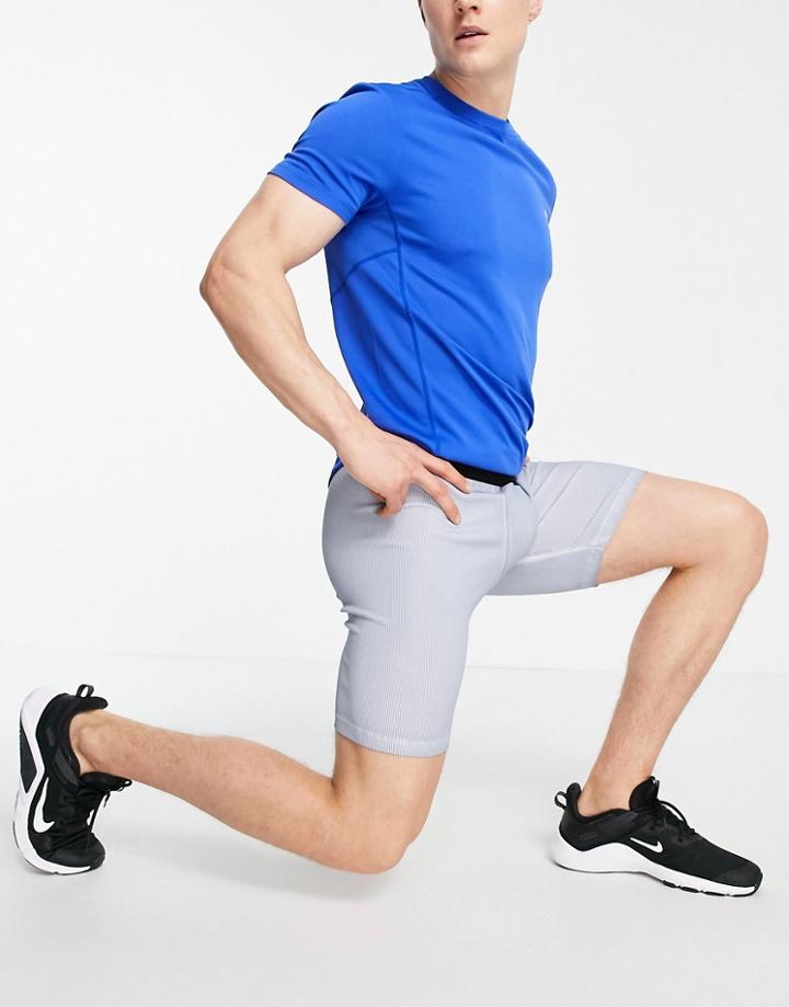 Asos 4505 Base Layer Training Tights In Short Length With Oil Wash-blues