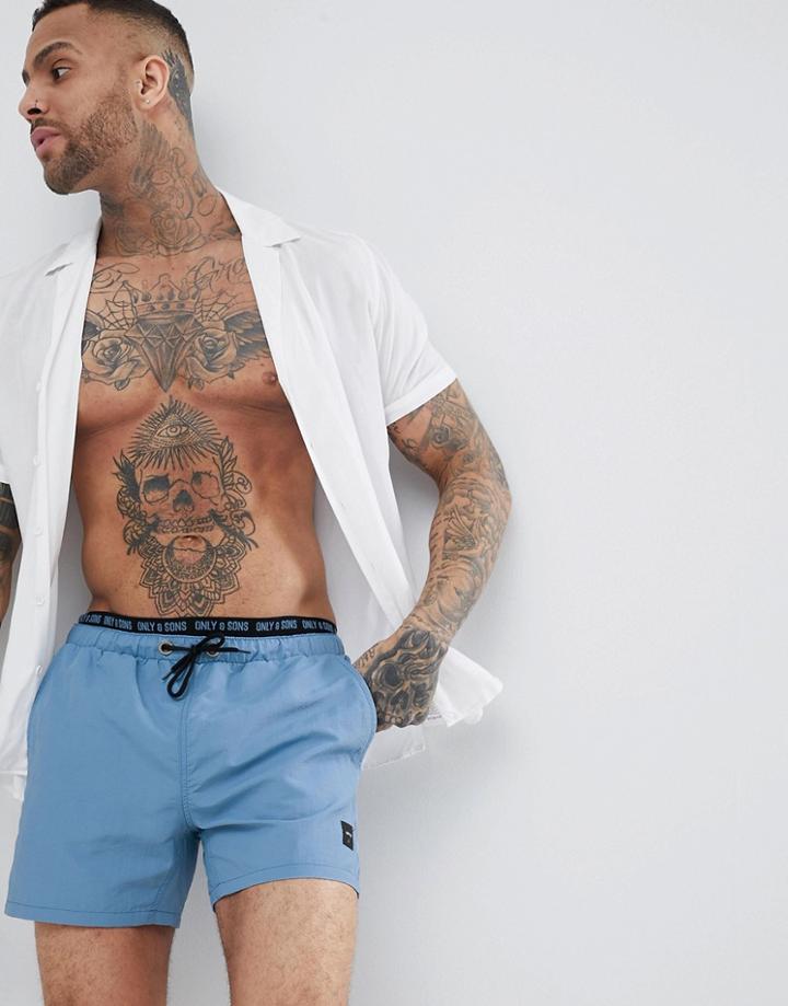 Only & Sons Swim Short - Blue