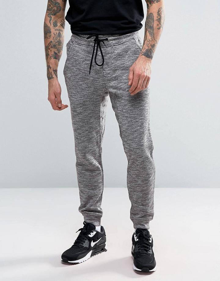 Pull & Bear Skinny Joggers In Gray Marl - Gray