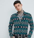 Reclaimed Vintage Inspired Muscle Shirt In Ikat Print - Black