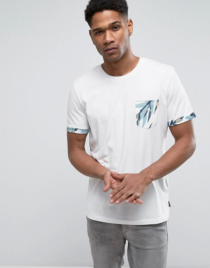 Jack & Jones Originals T-shirt With Cuff And Pocket Print - Cream