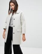 Ymc Neoprene Wool Blend Coat - Cream