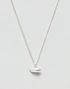 Asos Design Necklace With Ditsy Geometric Boat Pendant - Silver