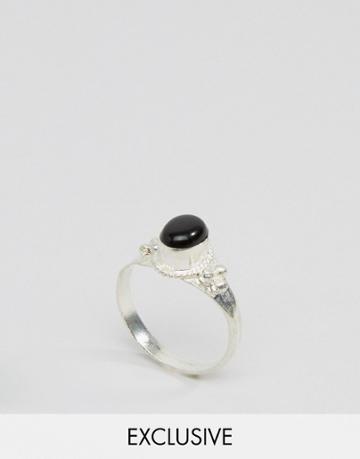Reclaimed Vintage Stone Ring - Silver