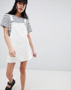 Pull & Bear Classic Overall Dress - White