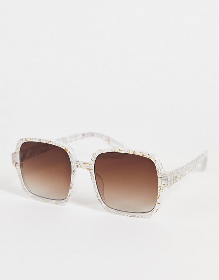 Topshop Plastic Oversize Square Sunglasses-clear