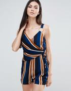 Lavish Alice Striped Romper - Multi