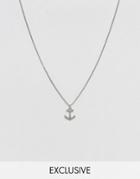 Designb London Anchor Pendant Necklace In Sliver Exclusive To Asos - Silver