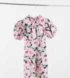 Miss Selfridge Petite Poplin Dress In Floral Blooms-black