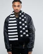 Cheats And Thieves Scarf With Stars And Stripes - Black
