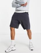 Asos Design Milano Knit Basketball Shorts In Washed Black - Part Of A Set