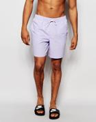 Asos Mid Length Swim Shorts In Lilac - Purple