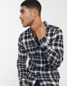 Only & Sons Check Shirt In Blue Brown