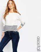 Asos Tall Ripple Stitch Jumper In Stripe