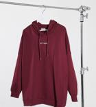 Noisy May Curve Oversized Hoodie With Slogan In Red