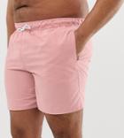 Asos Design Plus Swim Shorts In Light Pink Mid Length - Pink