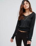 Mango Almost Off The Shoulder Sweater - Black