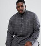 Duke King Size Long Sleeve Button Down Shirt In Windowpane Check - Gray