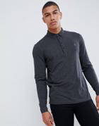 Farah Merriweather Long Sleeve Polo In Gray - Gray