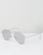 Pieces Moksi Aviator Sunglasses - Silver