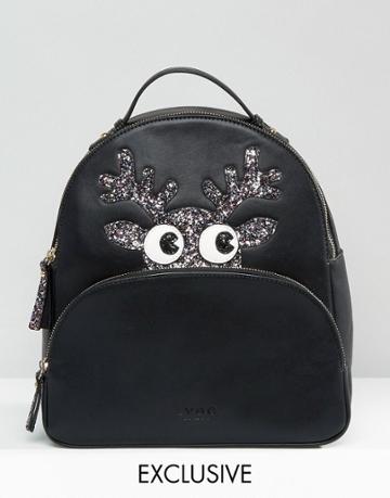 Lydc Exclusive Glitter Reindeer Backpack - Black