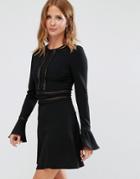 Millie Mackintosh Fluted Sleeve Dress - Black