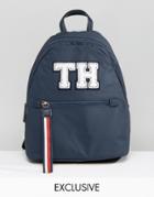 Tommy Hilfiger Exclusive Modern Nylon Backpack In All Over Embroidered Flag - Navy