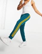 Adidas Originals Three Stripe Firebird Sweatpants In Green