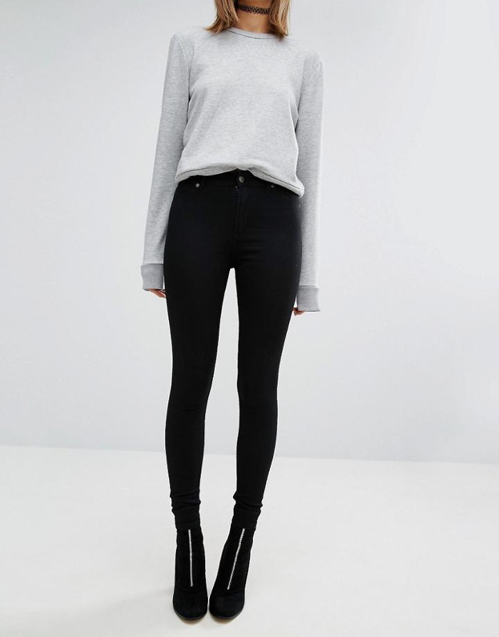 Cheap Monday Spray On High Waist Skinny Jeans-black