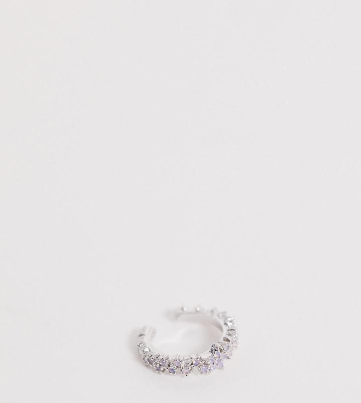 Astrid & Miyu Sterling Silver Mystic Star Opal Ear Cuff - Silver