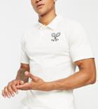 Vai21 Polo Tennis Shirt In Cream - Part Of A Set-white
