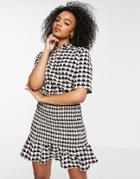 Jdy Geo Shirt Dress With Shirred Skirt-multi