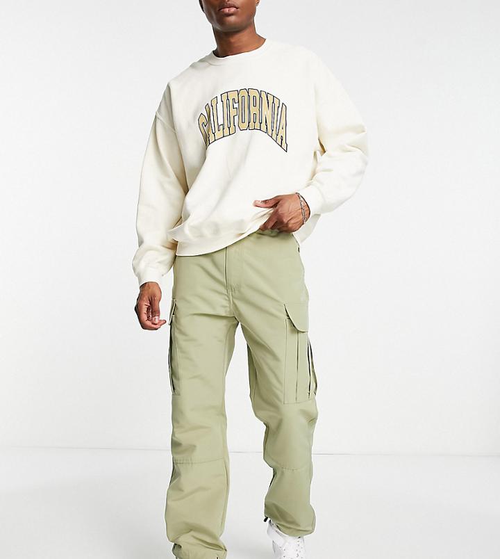 South Beach Utility Pocket Waterproof Cargo Pants In Olive-green