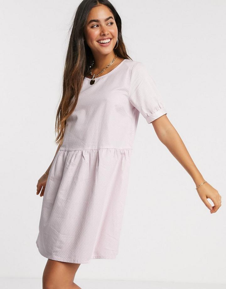 Ichi Textured Smock Dress-pink