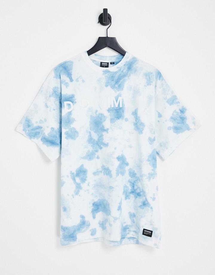 Dr Denim Chest Logo Tie Dye T-shirt In Blue