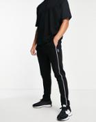 Topman Signature Sweatpants With Contrast Stitching In Black
