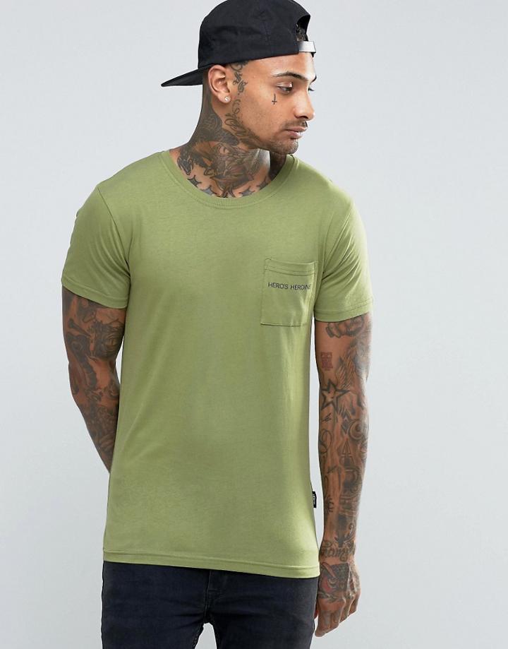 Heros Heroine T-shirt With Pocket - Green