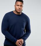 D-struct Plus Fine Gauge Crew Neck Sweater - Navy