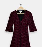 Topshop Petite Tie Front Jersey Tea Dress-black