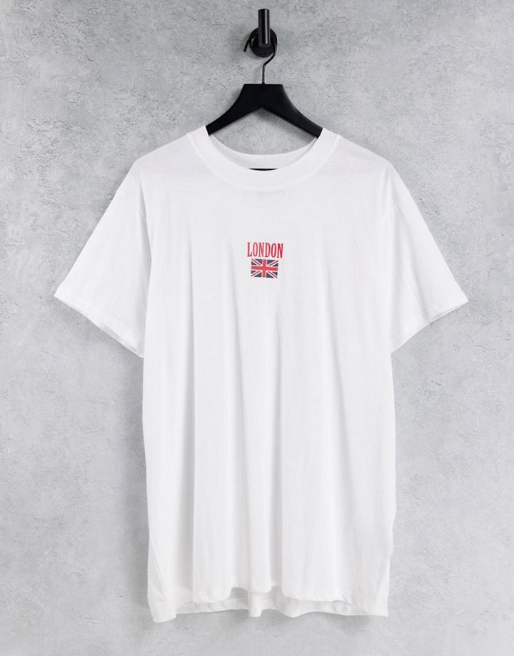 Night Addict London Print T-shirt In White