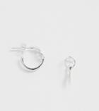 Asos Design Sterling Silver Hoop Earrings With Link Detail