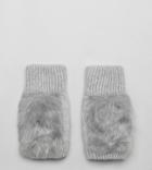 My Accessories Gloves With Faux Fur Detail In Gray - Gray