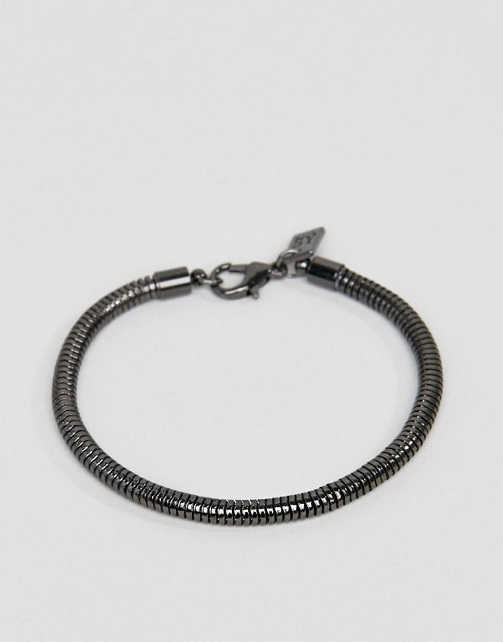 Icon Brand Chain Bracelet In Gunmetal - Silver