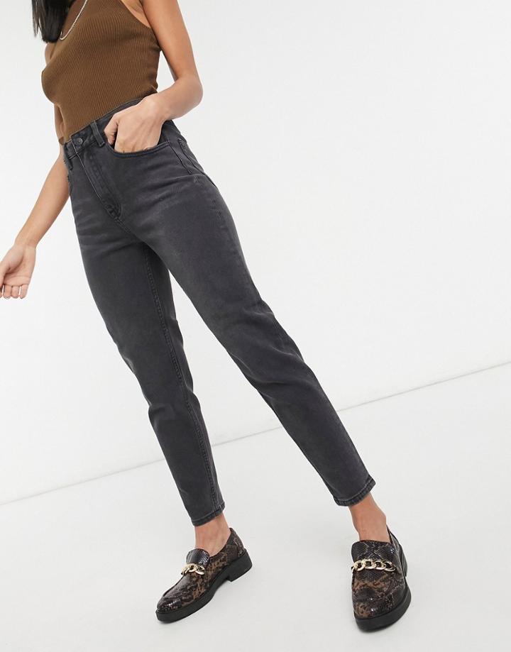 Object Vinnie High Waist Mom Jeans In Gray-grey
