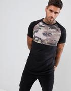 Boohooman T-shirt In Camo - Black