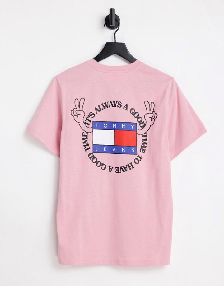 Tommy Jeans Philosotee Back Print T-shirt In Pink